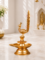 Handcrafted Brass Peacock Oil Lamp for Home Temple, Pooja Room & Spiritual Decor