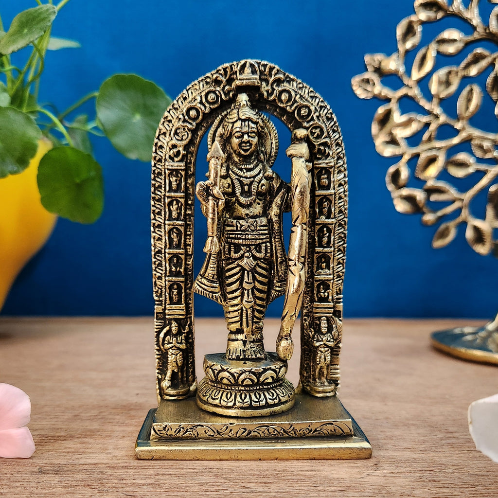 Pure Brass Ram Lalla Idol | Ram Lalla of Ayodhya Ram Mandir Statue for Puja & Home Temple