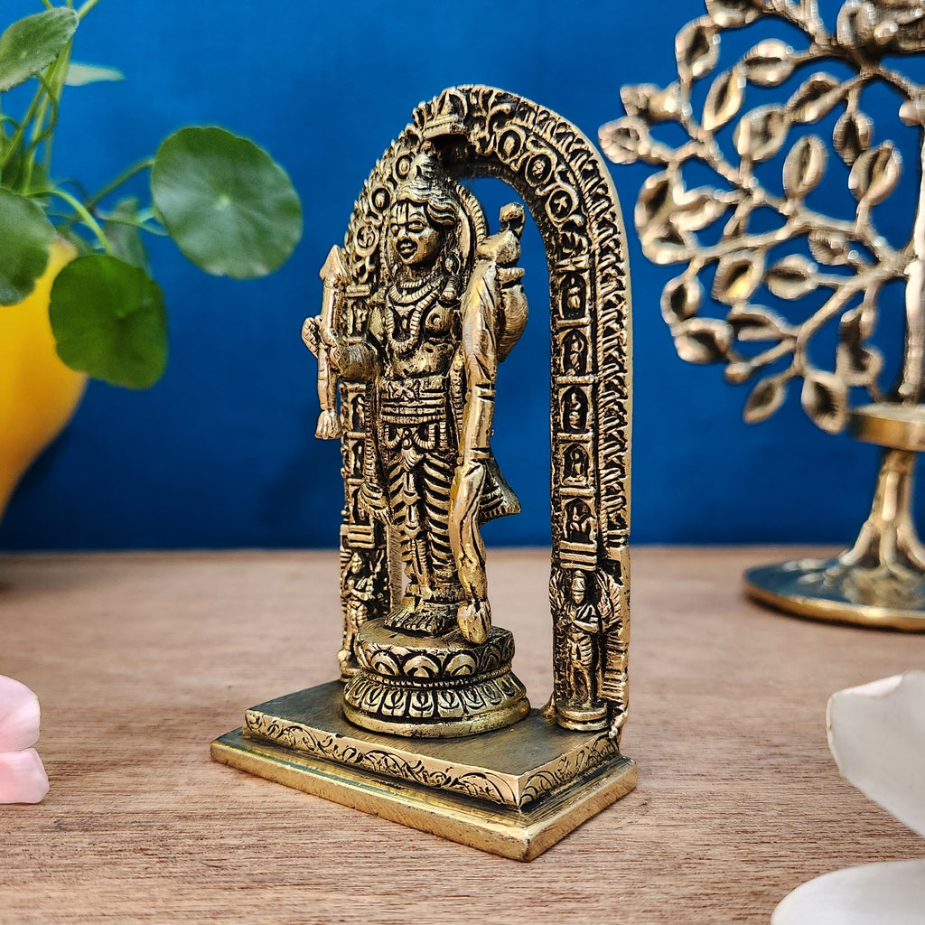 Pure Brass Ram Lalla Idol | Ram Lalla of Ayodhya Ram Mandir Statue for Puja & Home Temple