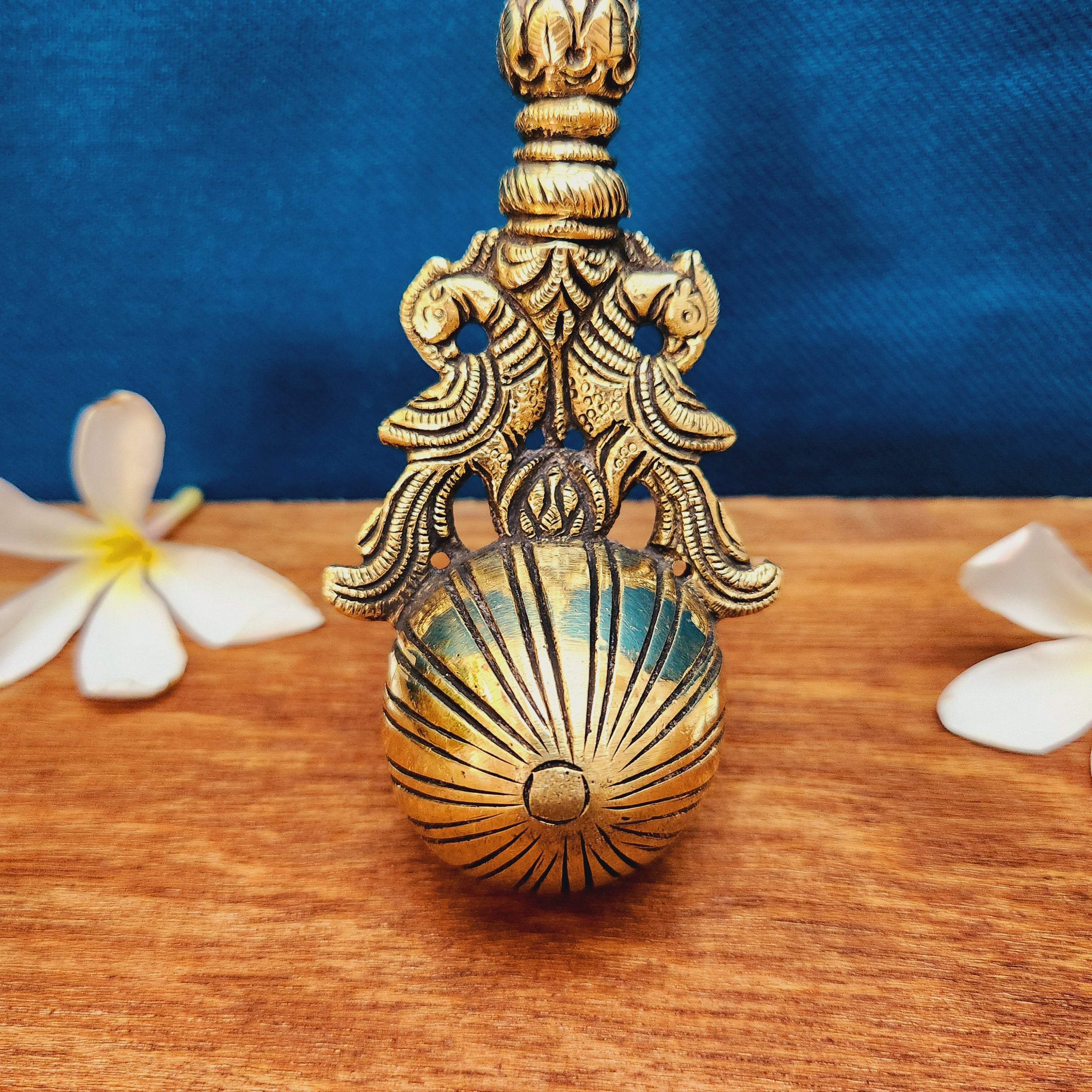 Brass Ganesh Pooja Spoon | Ganesh Design Spoon for Puja & Home Temple