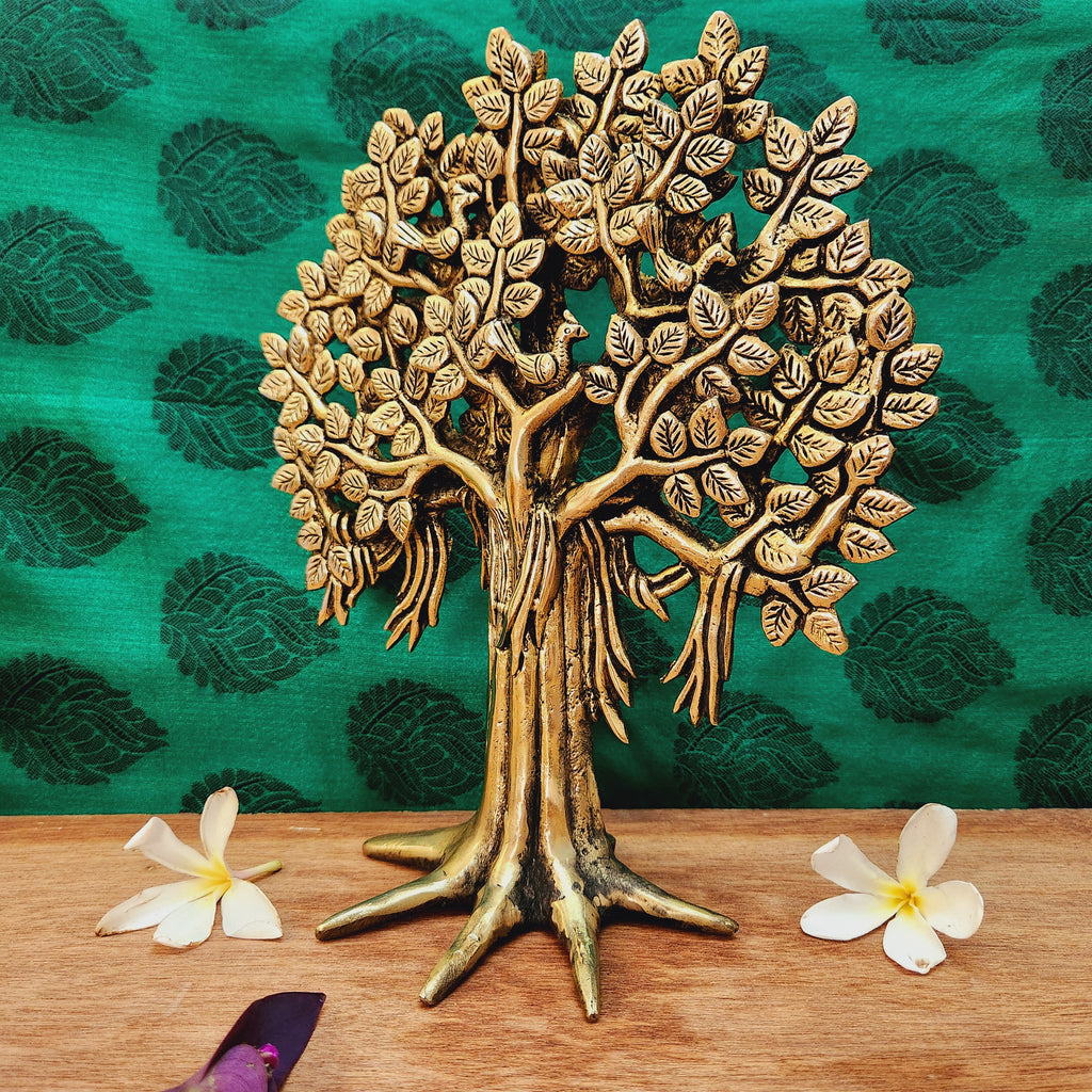 Pure Brass Banyan Tree Showcase | Artistic Banyan Tree Decor for Showcase & Display