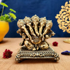 Pure Brass Panchmukhi Ganesh Idol | Divine Five-Face Ganesh Ji Statue for Vastu, Decor & Gifting