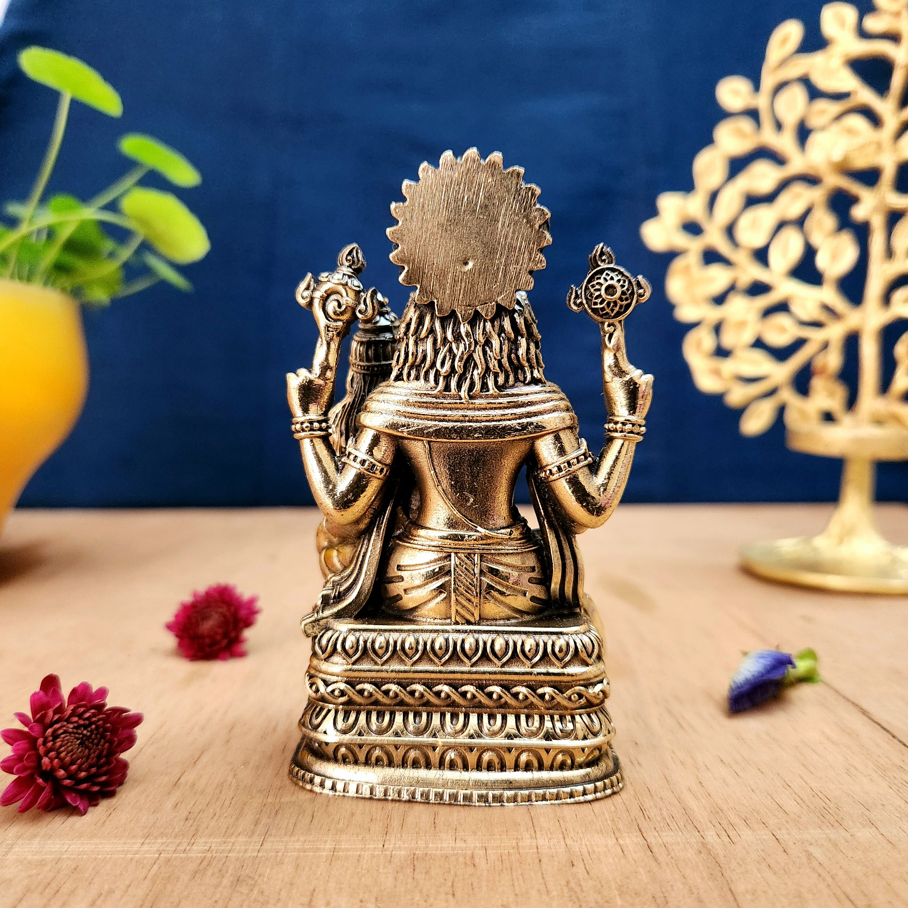 Brass Narasimha Idol | Lord Narasimha Statue for Protection, Vastu & Home Décor