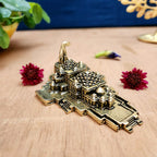 Pure Brass Ram Mandir Miniature Idol | Ayodhya Ram Temple Statue for Vastu, Puja & Home Temple