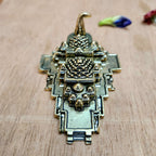 Pure Brass Ram Mandir Miniature Idol | Ayodhya Ram Temple Statue for Vastu, Puja & Home Temple