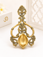 Handcrafted Brass Ethnic Handcarved Aarti & Havan Spoon for Home Temple, Pooja Room & Spiritual Decor