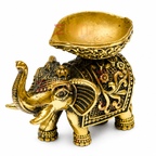 Elephant Urli Bowl Decorative Brass Elephant Urli Bowl | Floating Flower Candle Bowl for Home Decor,  Entryway & Vastu