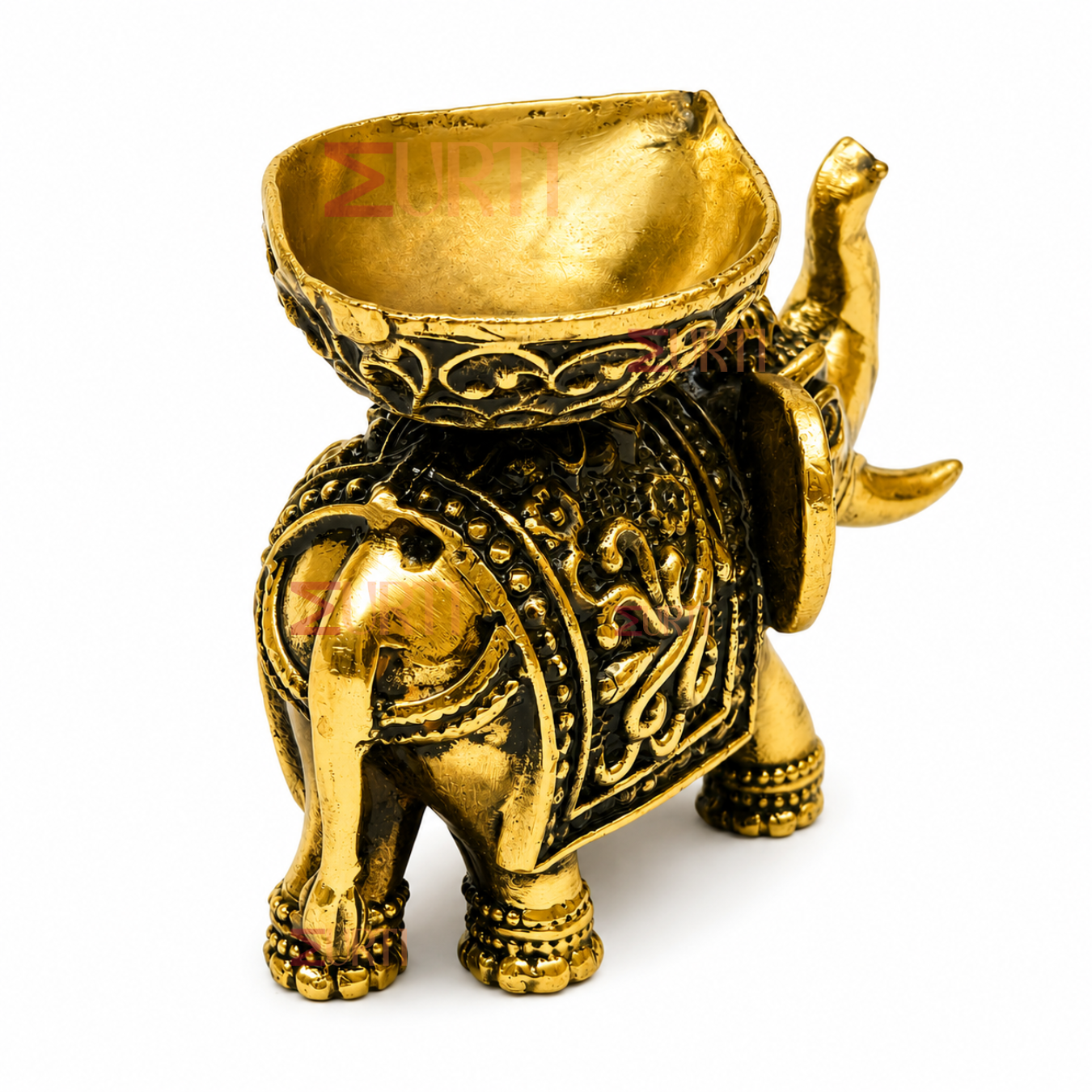 Elephant Urli Bowl Decorative Brass Elephant Urli Bowl | Floating Flower Candle Bowl for Home Decor,  Entryway & Vastu