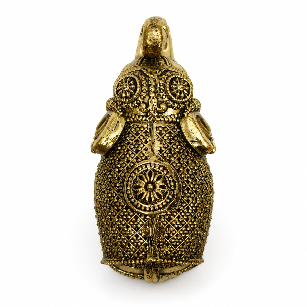 Superfine Brass Elephant Statue craved & Fine Art with Ganesha Showpiece for Home Decor, Living Room, Office Desk & Vastu Decoration