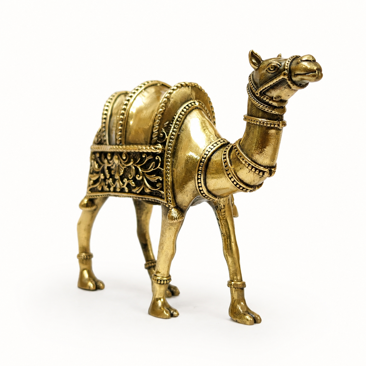 Brass Camel Statue for Vastu & Home Decor | Traditional Rajasthani Camel Figurine Showpiece | Decorative Animal Idol for Housewarming Gifts