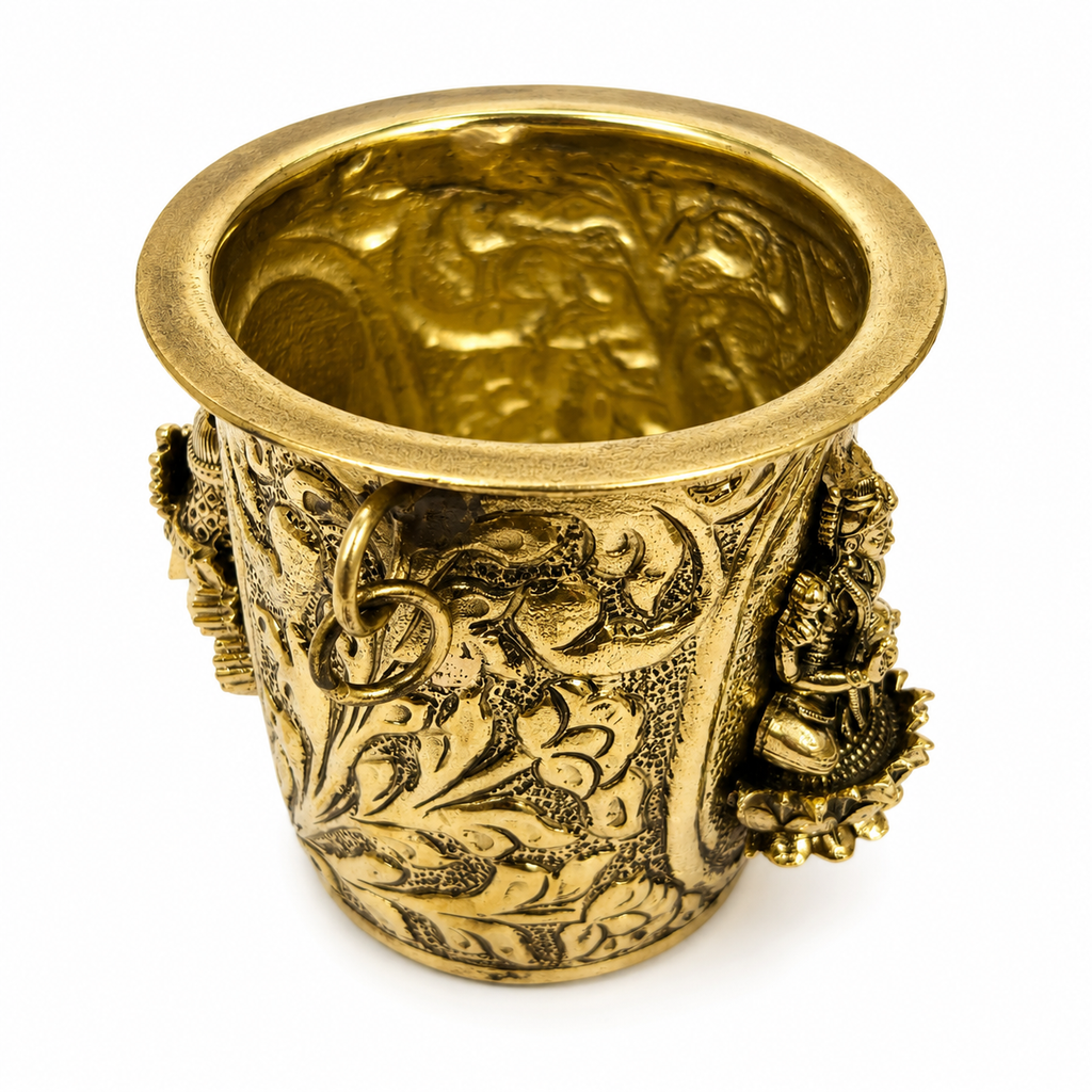 Brass Lakshmi Balaji Tumblers for Pooja, Temple Rituals, Festive Use & Traditional Home Decor