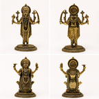 Lord Vishnu Dashavatara Antique Finish Brass Statue Set for Pooja, Temple Decoration, Spiritual Home Decor & Festive Gifts