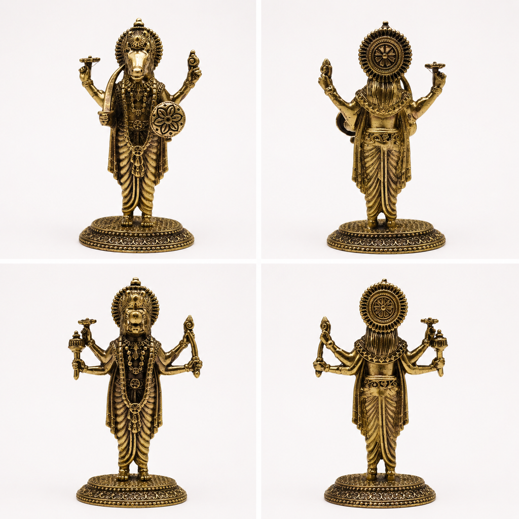 Lord Vishnu Dashavatara Antique Finish Brass Statue Set for Pooja, Temple Decoration, Spiritual Home Decor & Festive Gifts