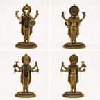 Lord Vishnu Dashavatara Antique Finish Brass Statue Set for Pooja, Temple Decoration, Spiritual Home Decor & Festive Gifts