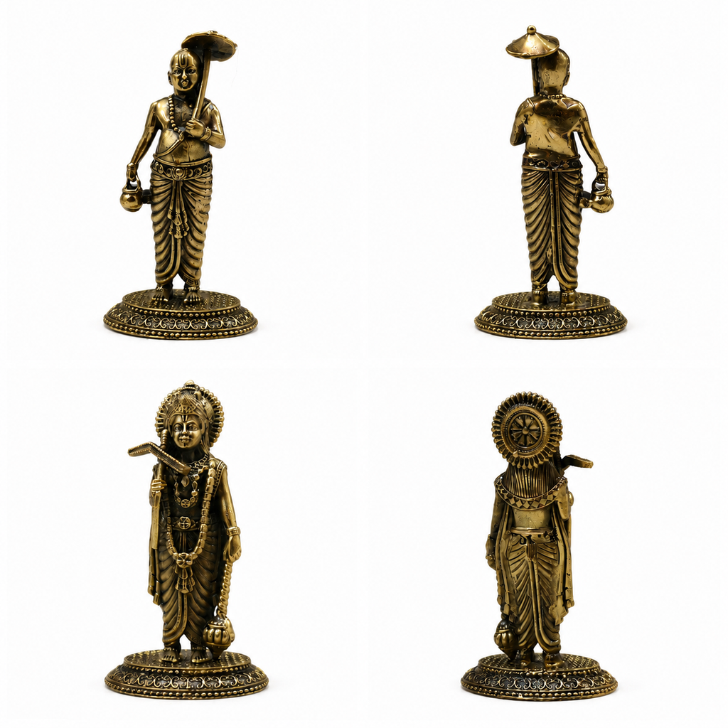 Lord Vishnu Dashavatara Antique Finish Brass Statue Set for Pooja, Temple Decoration, Spiritual Home Decor & Festive Gifts