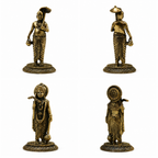 Lord Vishnu Dashavatara Antique Finish Brass Statue Set for Pooja, Temple Decoration, Spiritual Home Decor & Festive Gifts
