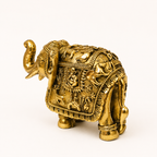Superfine Brass Elephant Statue craved & Fine Art with Ganesha Showpiece for Home Decor, Living Room, Office Desk & Vastu Decoration