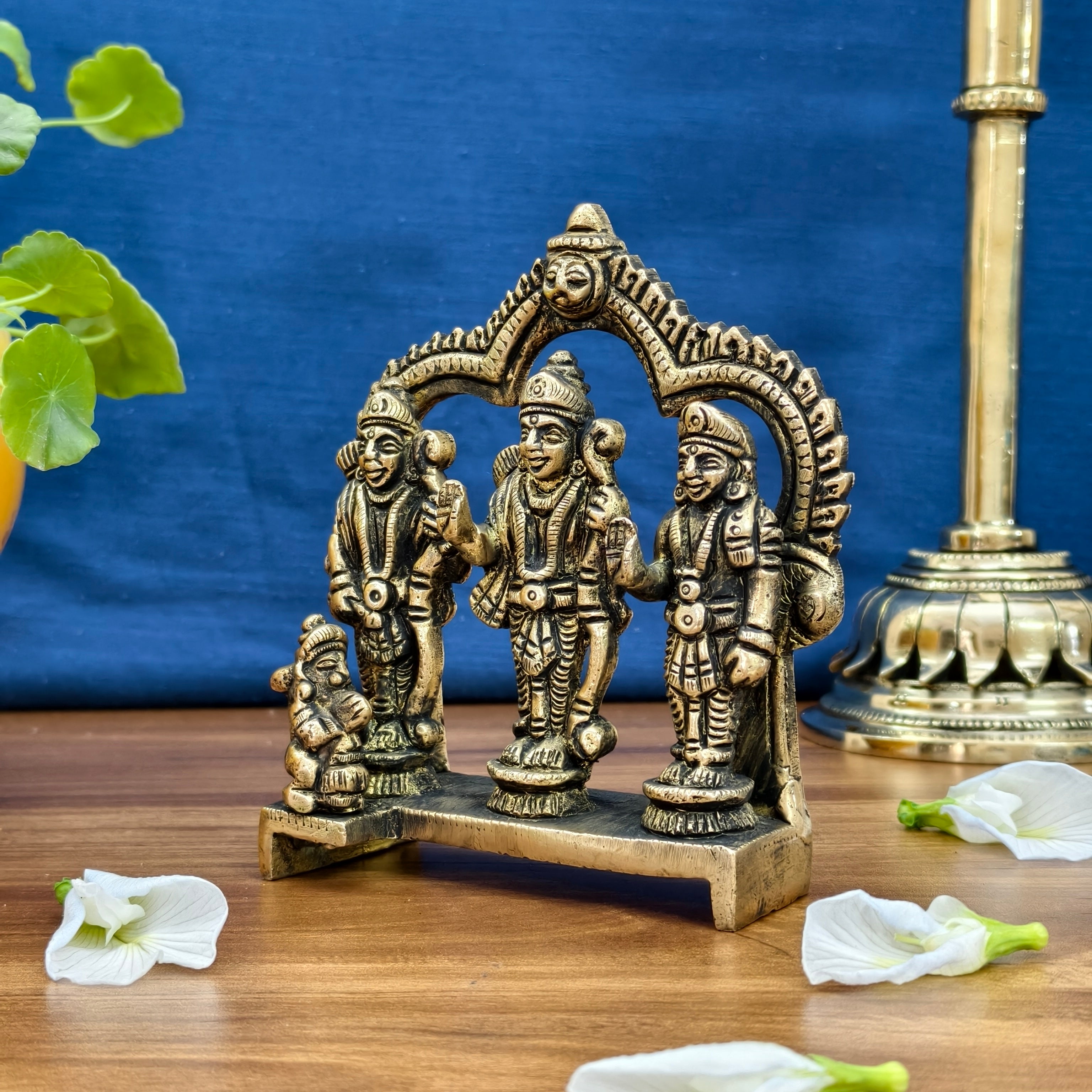 Pure Brass Ram Darbar Super Fine Handicraft Idol | Ram Darbar Statue for Vastu, Puja & Home Temple