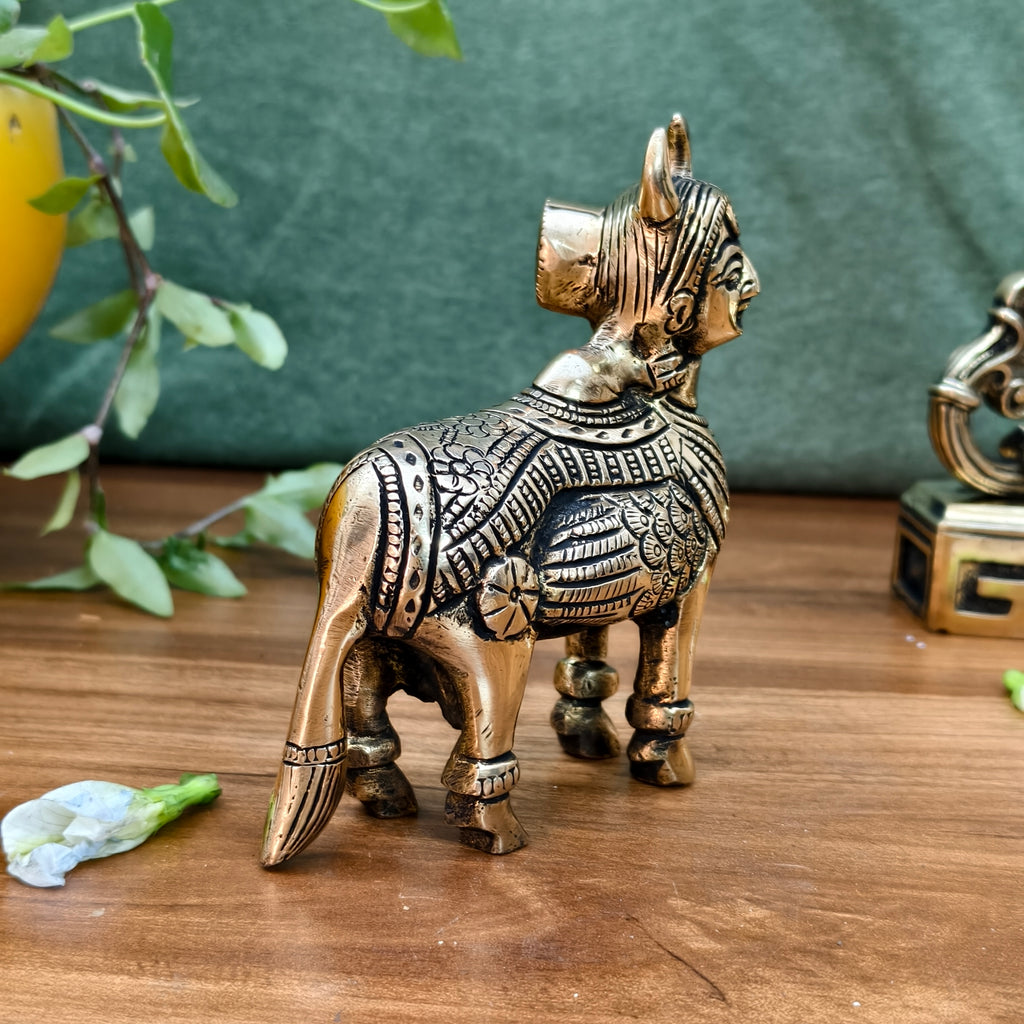 Pure Brass Kaam Dhenu Idol | Sacred Kamdhenu Cow Statue for Vastu, Puja & Home Temple