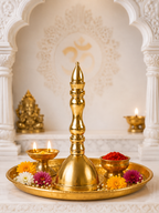 Handcrafted Brass Pooja Ghanti Bell for Home Temple, Mandir & Spiritual Decor